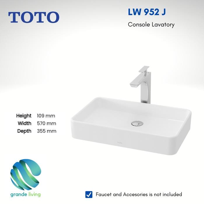 TOTO Console Lavatory LW 952 J Wastafel Meja Keramik LW952J Body only