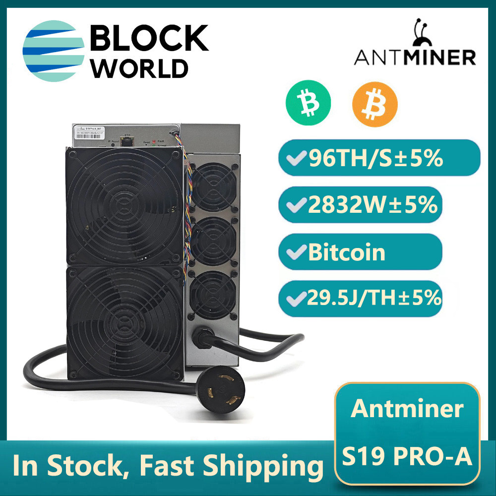 New Antminer S19 Pro-A 96Th/s 2832W BTC Miner Mining Machine Asic Miner Antminer S19Pro-A Bitcoin