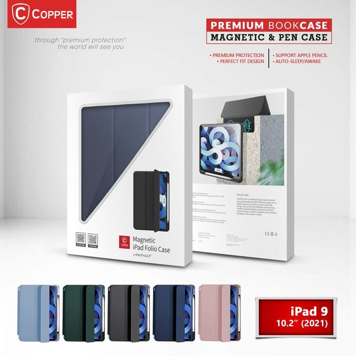 Copper Ipad 9 / 10,2 Inch ( 2021 ) - Magnetic Case Magnetic Slim Casing