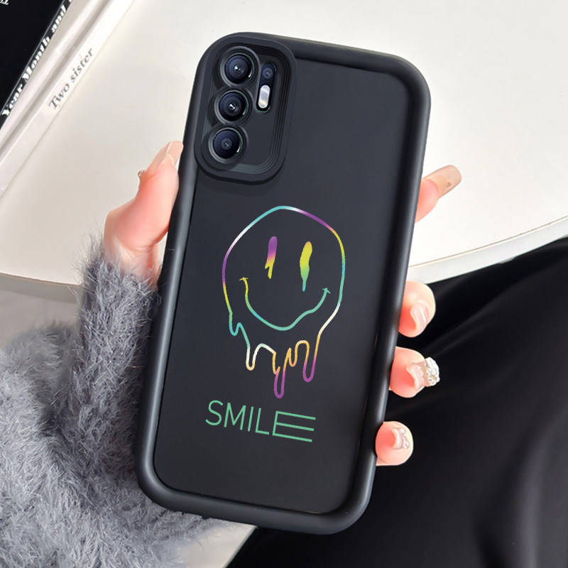 Casing Hp OPPO Reno 6 Case Casing Graffiti Emoji Tas HP Anime Softcase Seluler Kesing Silikon Baru