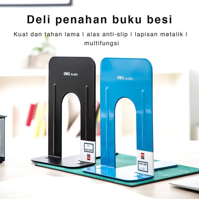 

NEW! DELI E9263 BOOK END/PENAHAN BUKU-METAL BOOK END 228MM