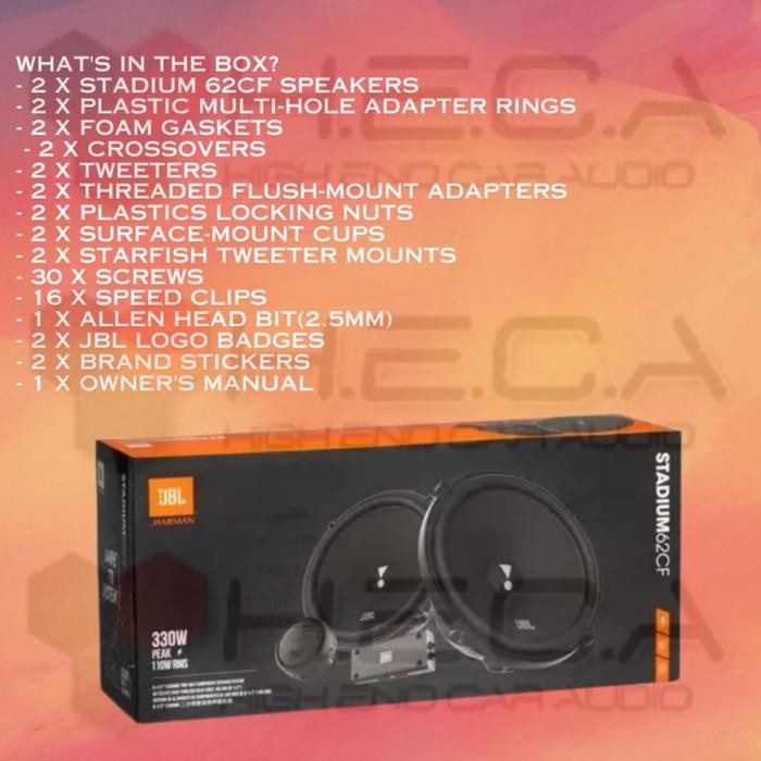 New Jbl Stadium 62Cf Speaker Split 6.5" Inch 2-Way Pintu Component Set Original