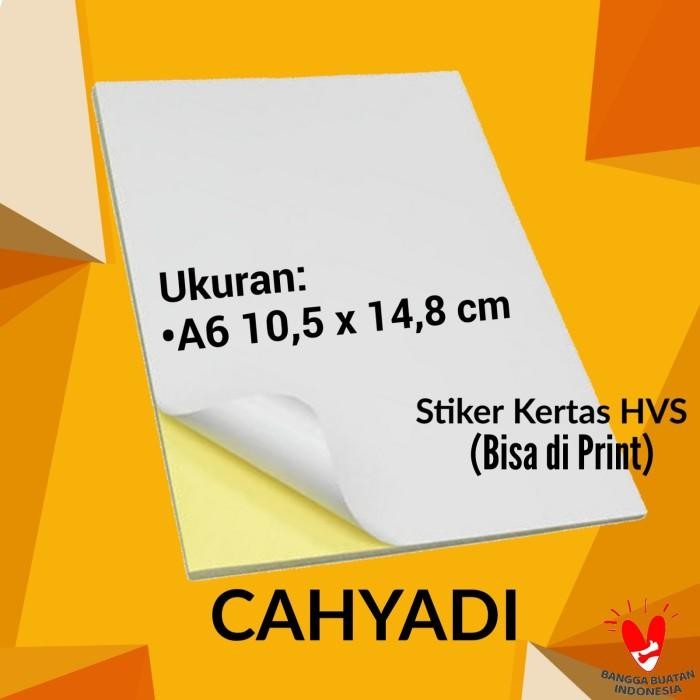 

Kertas Sticker Label HVS ( Dove ) A6 Ukuran 10,5 x 14,8 cm ( 500 PCS )