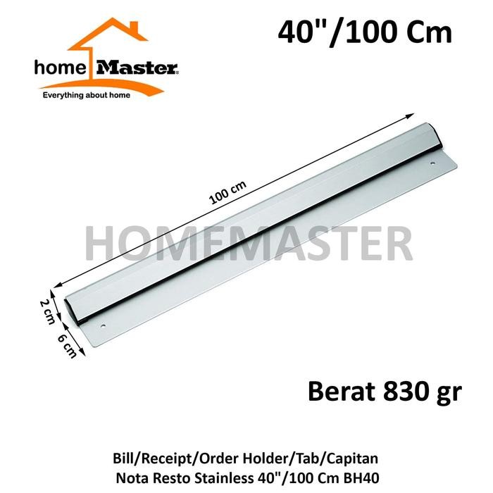 

HomeMaster Bill/Receipt/Order/Tab Grabber/Holder/Capitan Nota Resto Stainless 40"/100 Cm BH40