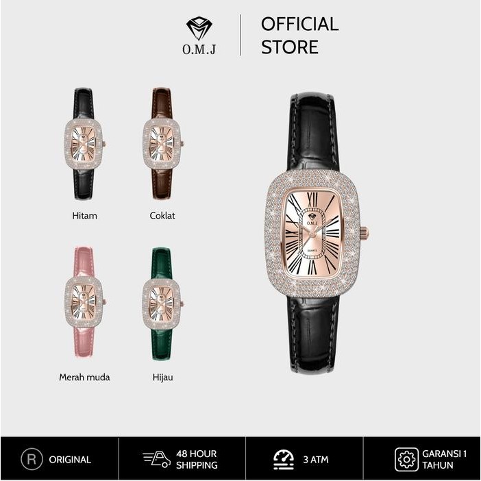 COD OMJ Watch G063 Jam Tangan Wanita Original Terbaru 3ATM Anti Air Fashion Simple Santai Elegant