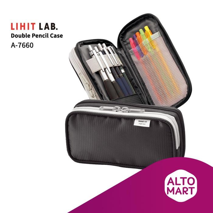 

Lihit Lab A-7660 Double Pencil Pen Case Tempat Kotak Pensil Jumbo best seller