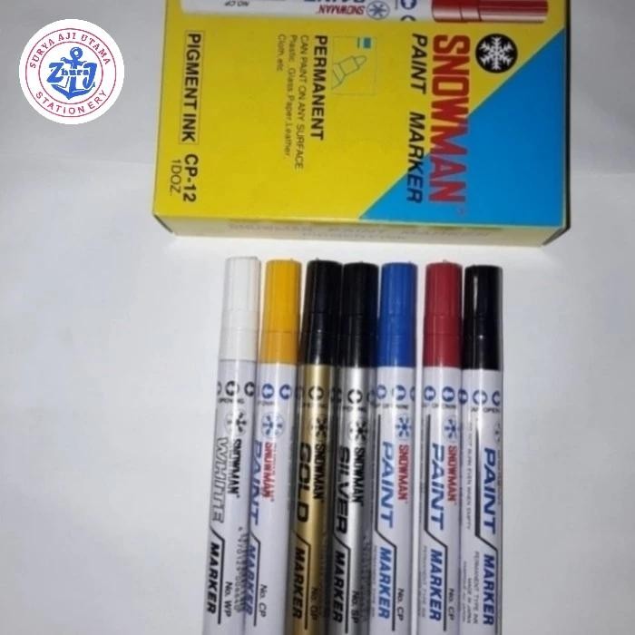 

Spidol Snowman Paint Marker Harga 1 Pack isi 12 Pcs best seller