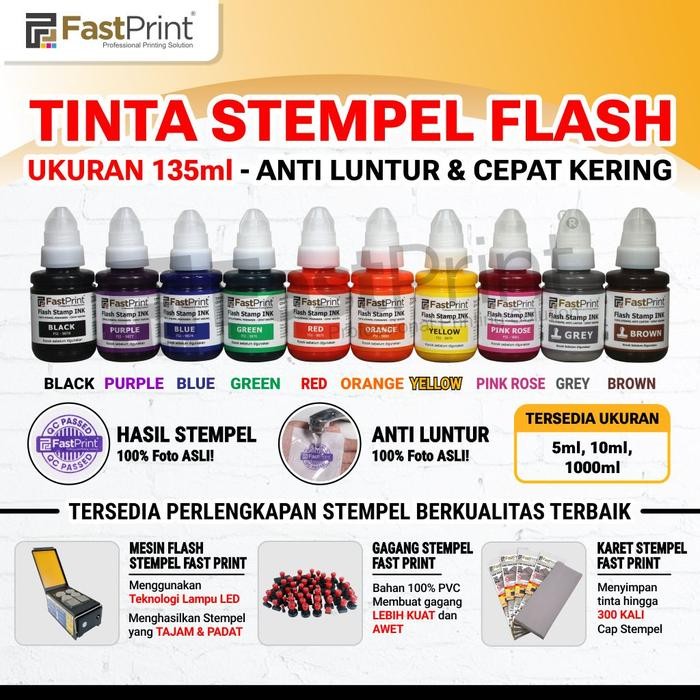 

Tinta Stempel Flash Fast Print Warna Ungu (Purple Ink) 135ml