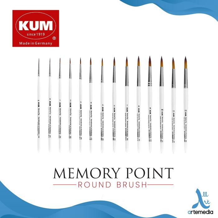

Kuas Lukis KUM Memory Point Round Synthetic Brush Short Handle