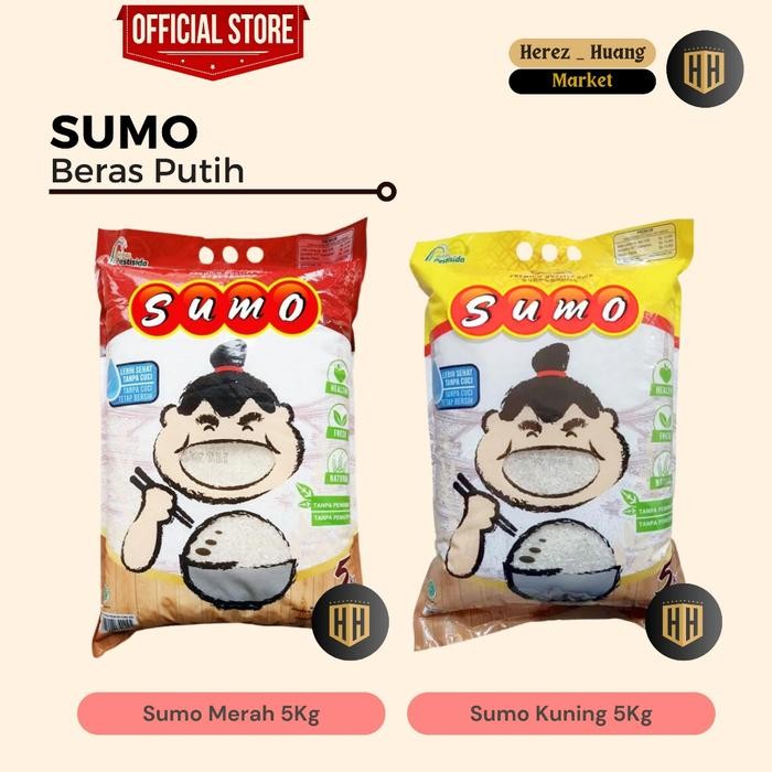 

BERAS SUMO 5KG, Beras Putih Sumo Merah 5Kg dan Beras Putih Sumo Kuning 5kg