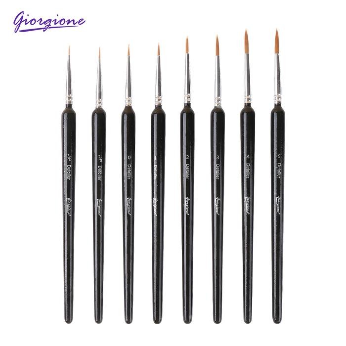 

Giorgione Kuas Detail untuk Melukis Nylon Detail Paint Brushes 8pcs/set G-DT08