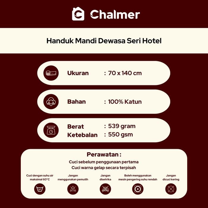 Handuk Mandi Hotel Chalmer 70 x 140 cm Handuk Hotel Premium Tebal