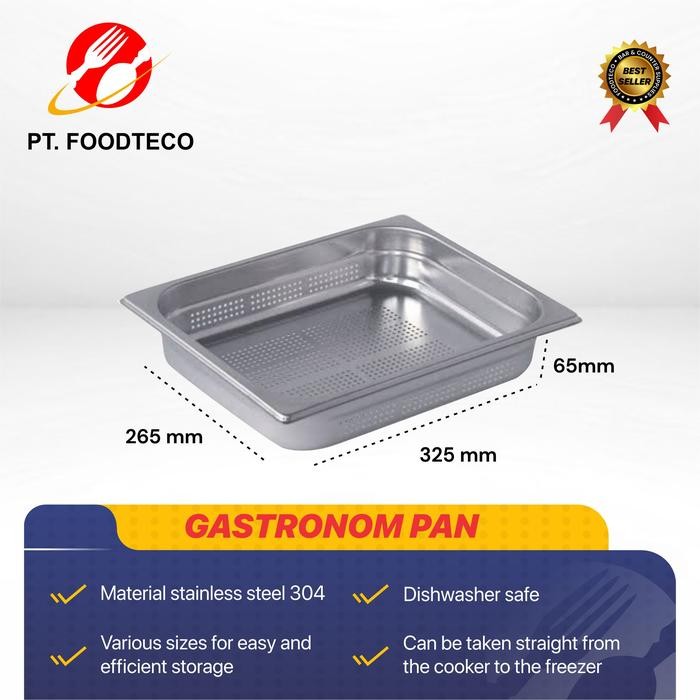 GN Pan / Gastronom / Foodpan 1/2 65 mm (Perforated)