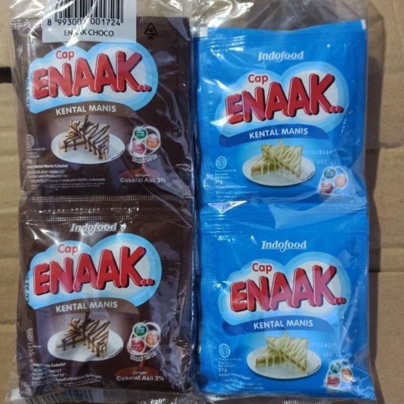 

Susu ENAK Kental Manis renceng 37gr X 6sachet ENAK Rasa plain ENAK Rasa Coklat enak 1pack 6sachet krimer kental manis