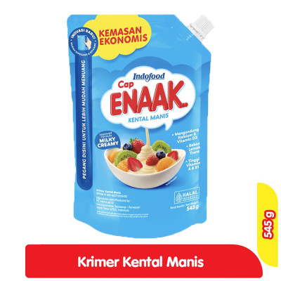 

Susu ENAK Kental Manis pouch 545gr Rasa plain kemasan ekonomis krimer kental manis