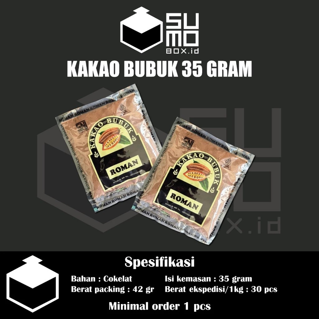 

Coklat bubuk Roman 35gr Cocoa powder coklat bubuk roman sachet 35gram / Kakao bubuk Roman