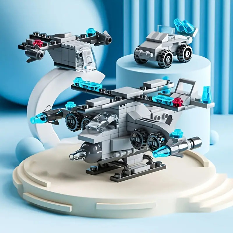 LELE BROTHER Mainan Balok Susun Pesawat Militer 6in1 LEGO 136 Bricks - 8612-3