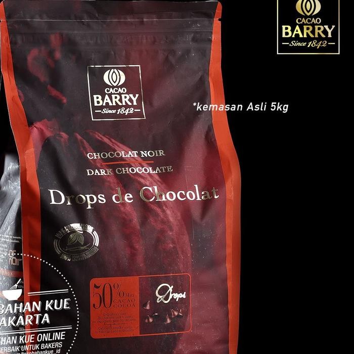 

FyZ Cacao Barry - DROPS De CHOCOLATE 50% 100gr Dark Chocolate Couverture Cokelat Chips Coklat Baking