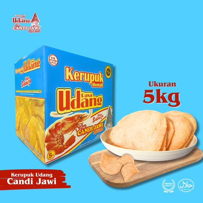 

ORIGINAL Kerupuk Udang 5kg cap C Jawi Mentah Khas Sidoarjo Camilan Goreng Kering Food Keripik -