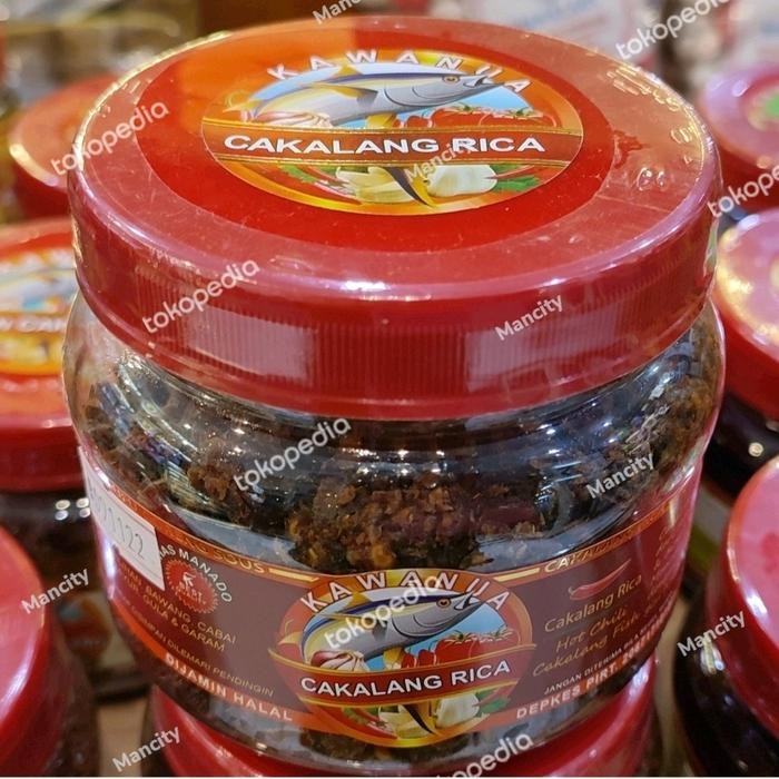 

ASLI KAWANUA CAKALANG RICA BOTOL BESAR OLE OLE CEMILAN MAKANAN KHAS MANADO READY STOCK