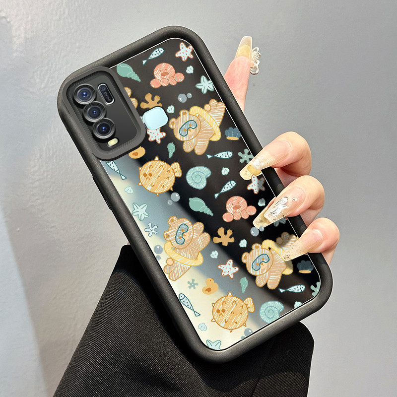 Casing Hp VIVO Y50 VIVO Y30 VIVO Y30i Case Beruang cincin renang Kesing cermin Silikon Cesing Softca