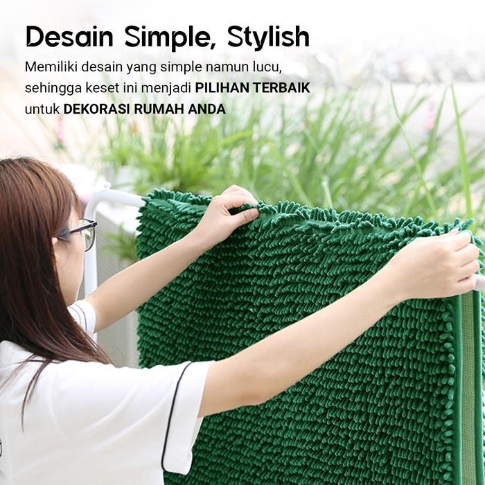 NEW KARPET KESET KAKI LANTAI CENDOL MICROFIBER TEBAL BESAR UKURAN 60X90CM ANTI LICIN ALAS KARET