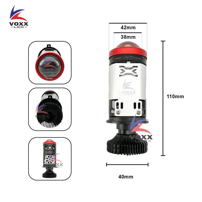 Voxx Led Lampu Led Voxx Y5 Mini Projie Bi-Led Laser H4 Hi-Lo 45W 4500Lm Mobil Motor Gratisongkir