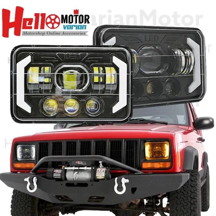 Lampu Depan Daymaker Kotak Led Gt100 Socket H4 Gratisongkir