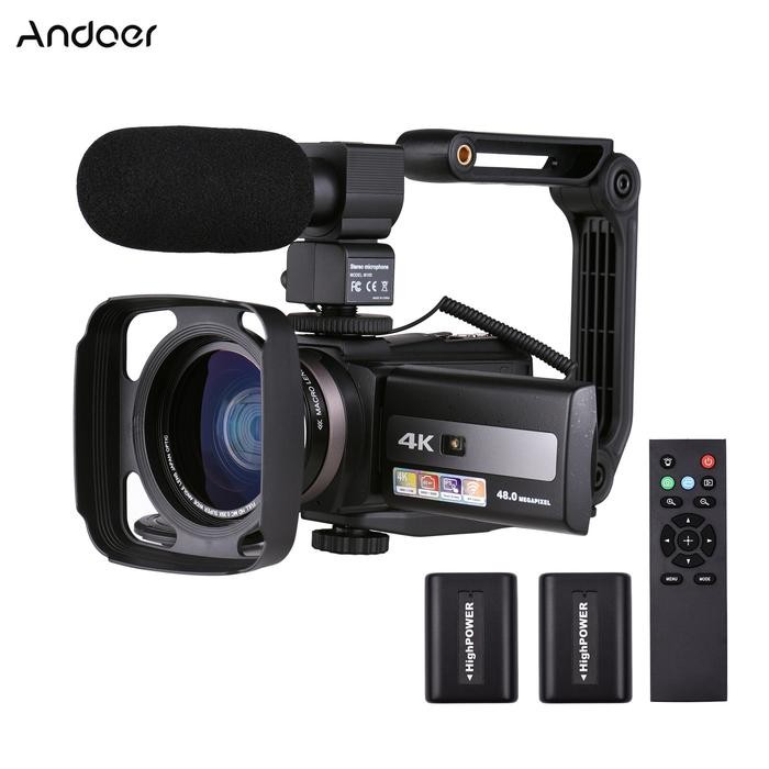 Andoer Kamera Video Digital, Kamera Video Digital Ultra Hd 4K 60Fps Dv