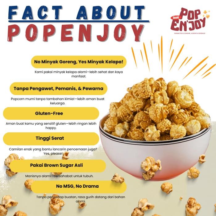 

Ger [BUY 1 GET 1] POPCORN CARAMEL + ASIN - PopENjoy / Makanan Manis Crispy Camilan Popcorn Snack