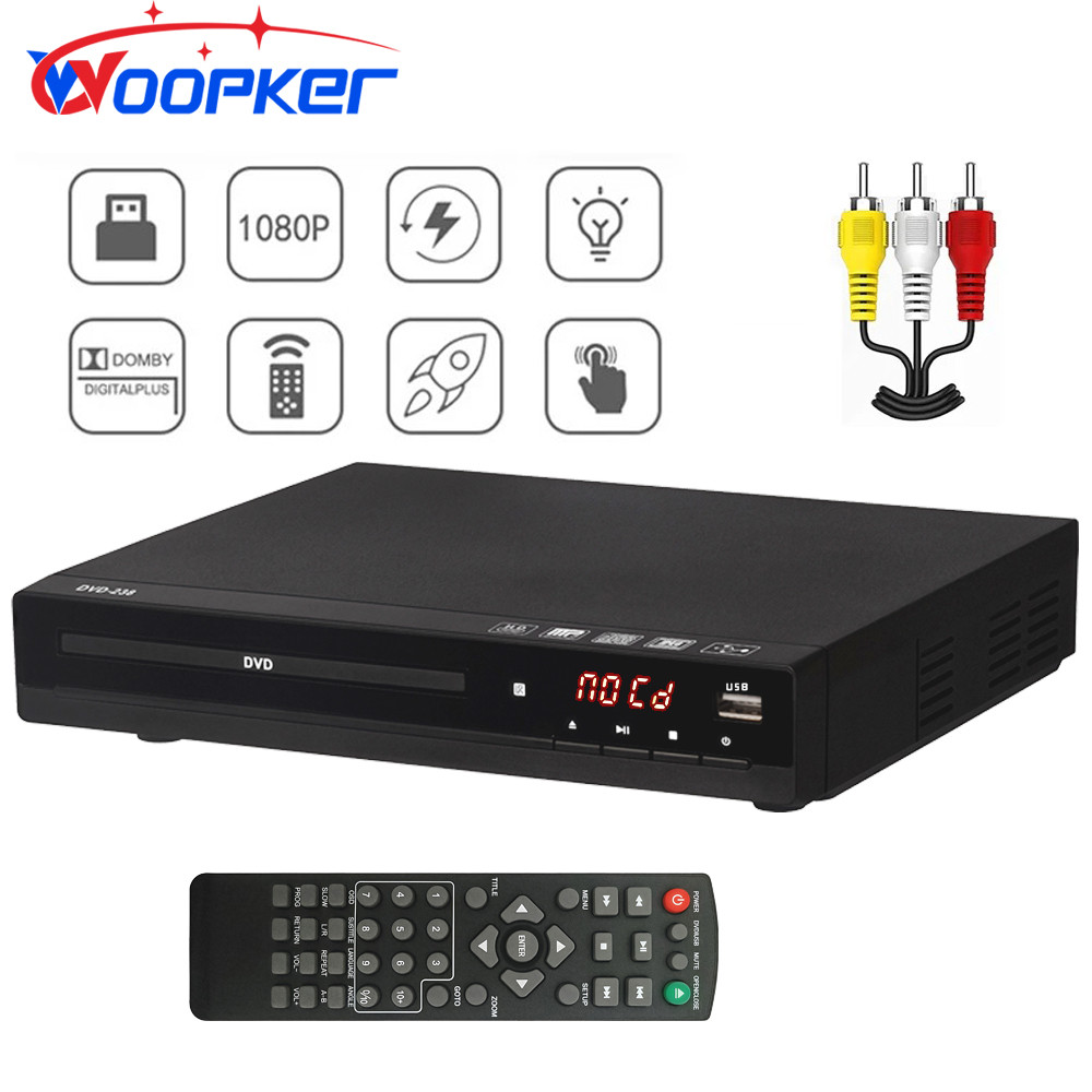 Woopker DVD Player DVD-238 HD Multimedia Digital DVD/CD/MP3/MP4//VCD Player supports HDMI and RCA