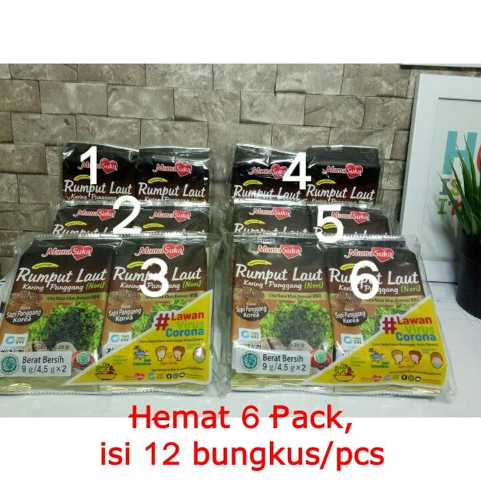 

Ger Hemat 6 Pack Rumput Laut Mamasuka (isi 12 bks/pcs)
