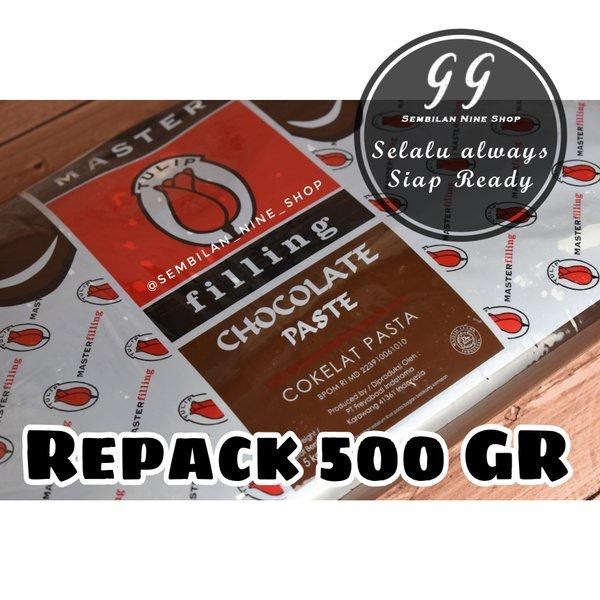 

Ger Tulip 500 Gram Chocolate PASTE FILLING Cokelat Pasta Master Filing Selai Coklat Selay Isian Roti