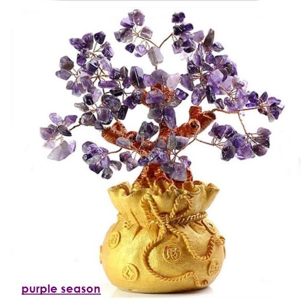 Pohon Uang Cina Emas Ingot Kristal kecil - Pembawa keberuntungan