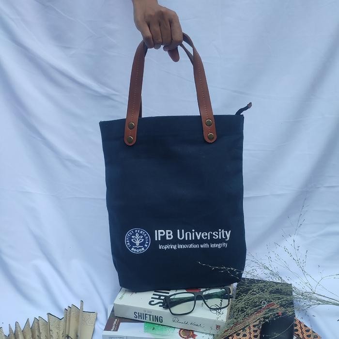 Tas Denim Wanita/Tote Bag Jeans/Goodie Bag Canvas Tali Handle Kulit