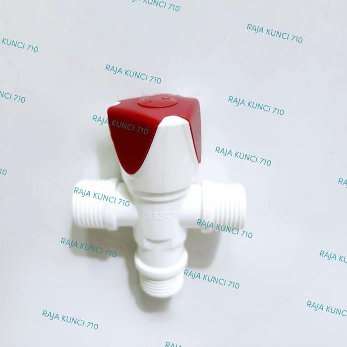 Stop Kran PVC Cabang LESSO - Kran Shower Double Kloset PVC Putih LESSO