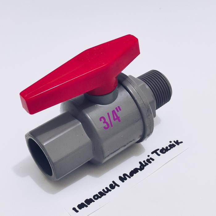 Ball valve KDJ 3/4 Drat Luar PVC / Stop Kran KDJ Taiwan 3/4 PVC
