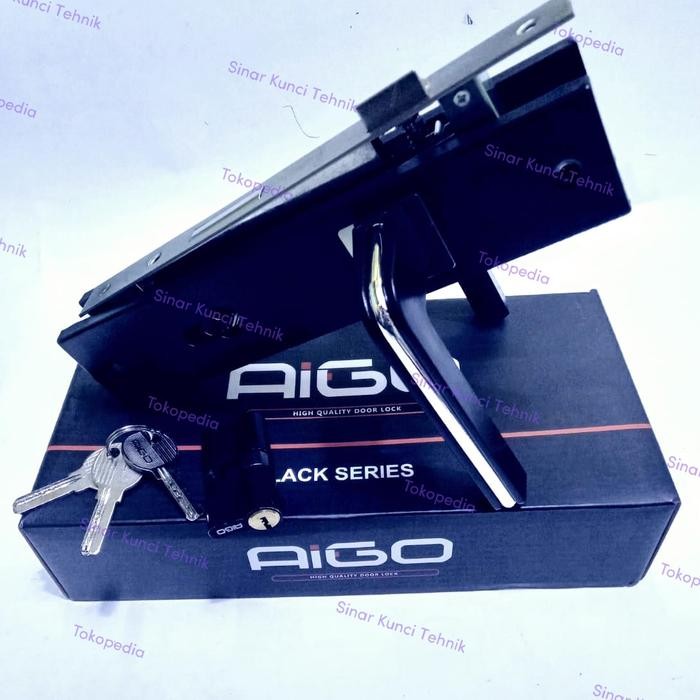 Kunci Pintu Besar Hitam 25cm APL-01 AIGO - Handle Pintu Besar Hitam