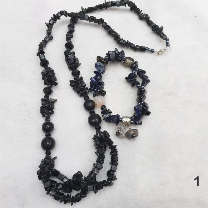 Satu set kalung kalimantan dan gelang batu kerikil 2 *