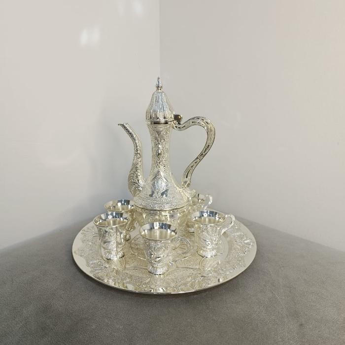 New Teko Arab Aladin Warna Emas Ornament/Set Gelas Anggur Kendi *