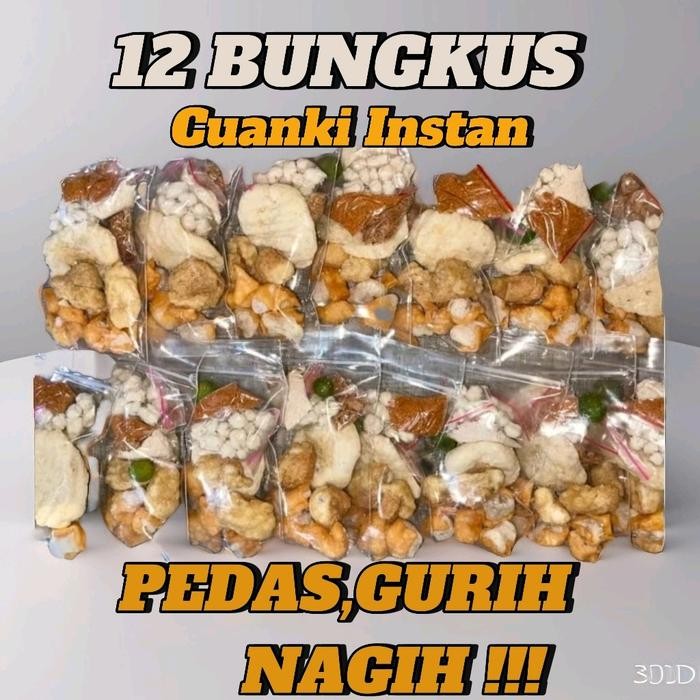 

ASLI 12 Bungkus Cuanki Instant Chili Oil Khas Bandung Paling Murah ciomy kereta api Makanan Pedas