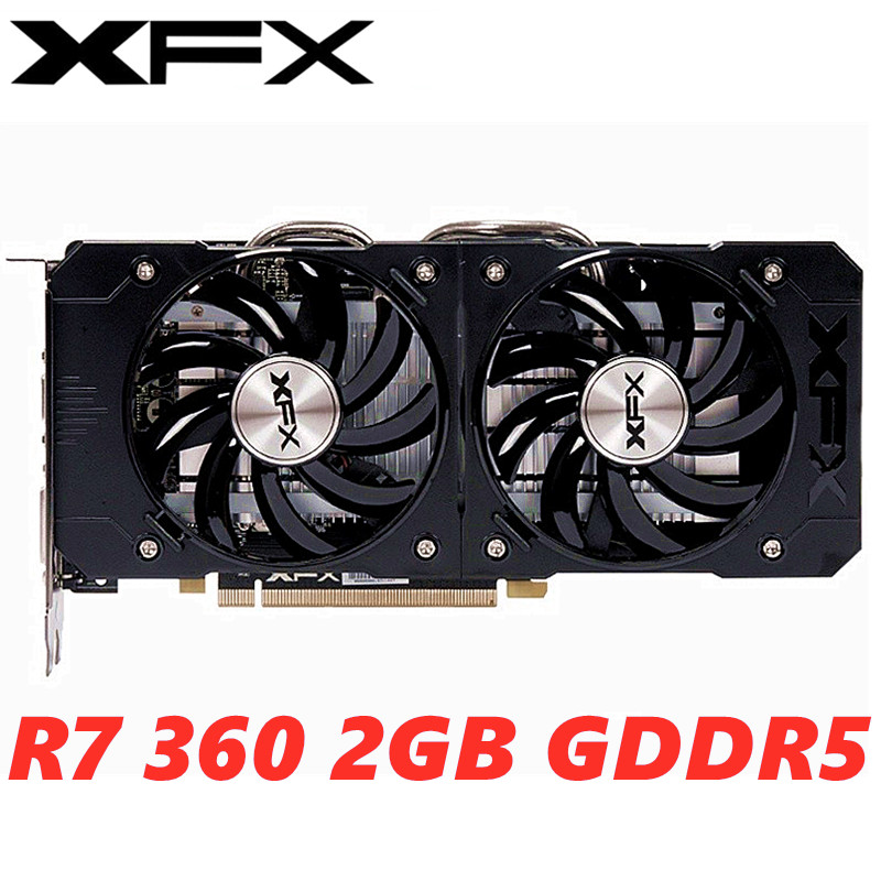 Grafis Asli Kartu XFX R7 360 2GB GDDR5 Original AMD Radeon R7 360P 2G GTX 1060 Kartu Layar Grafis
