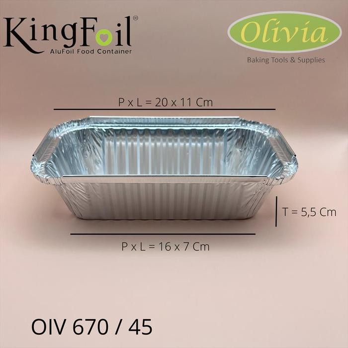 Wadah / Cup Alumunium Foil Persegi Panjang OIV 670 King Foil