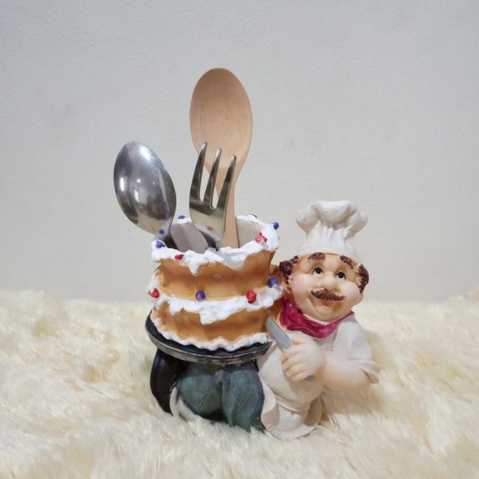 Patung Pajangan Koki Chef Cake