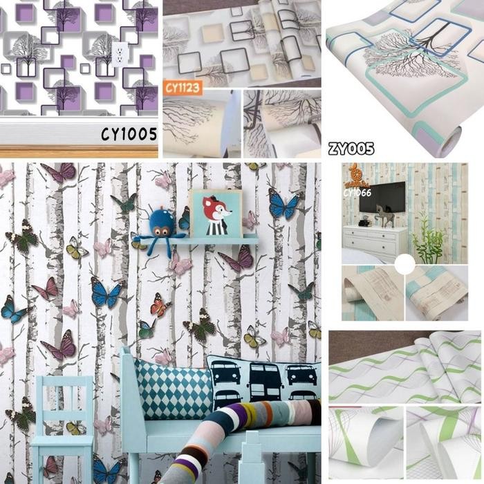 Murah Paket 5 Roll Wallpaper Stiker Sticker Wallsticker Dinding