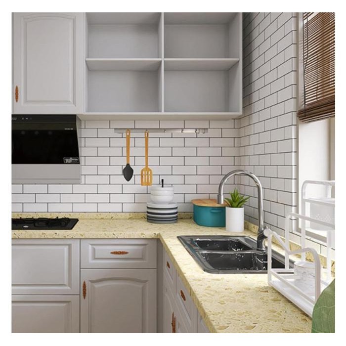 Stiker Dapur Glossy Stiker Kamar Mandi Anti air Anti Panas Bata Putih