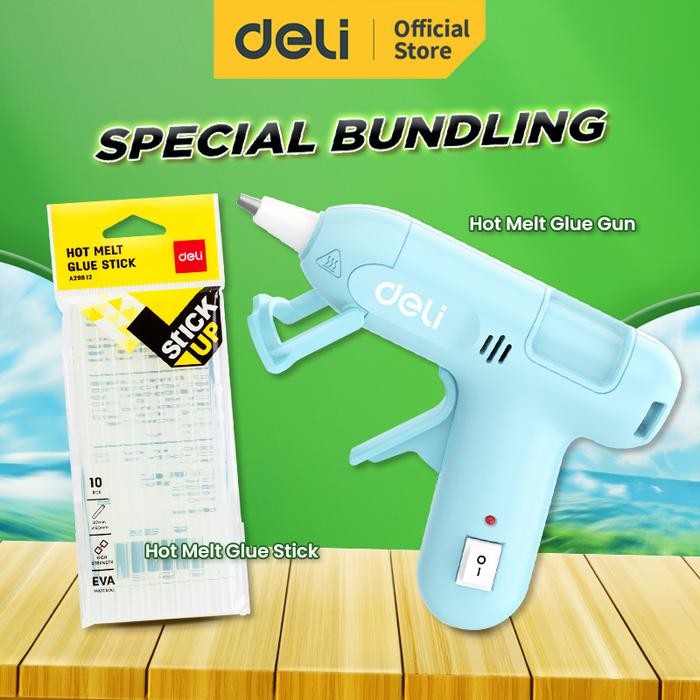 

Deli Tools - Tools Paket Hot Melt Glue Gun / Lem Tembak 20W 10 Lem Dl390021