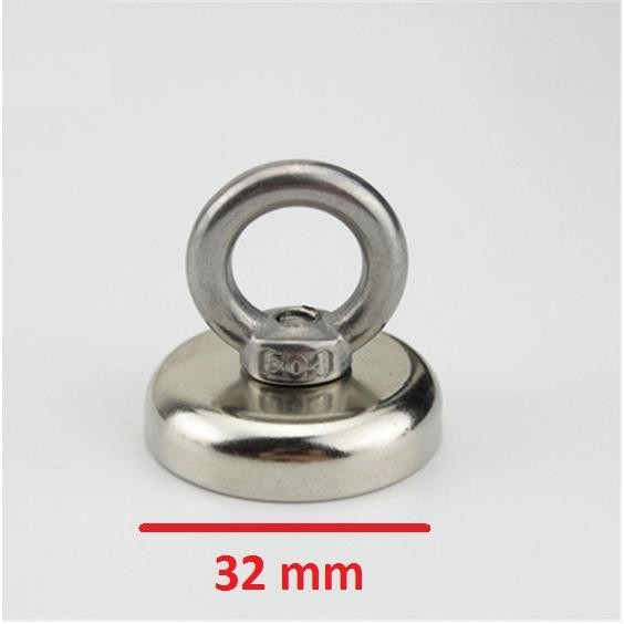 

Ss304 Eyebolt Super Strong Magnet Hook Neodymium N52 32 Mm