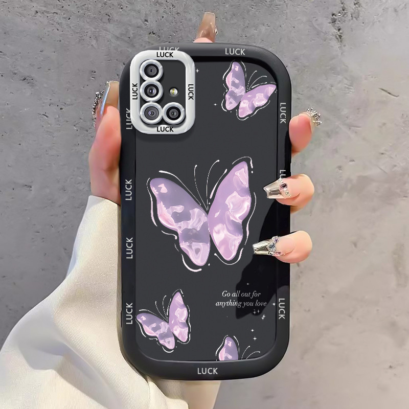 Casing Hp untuk Samsung A51 M40s Case Casing HP Softcase Puff Kasing ponsel Drop silikon tahan Kupu-