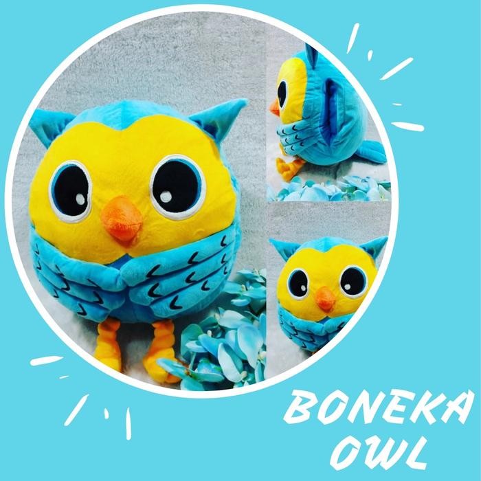 BONEKA OWL JUMBO ROUMANG BIRU
